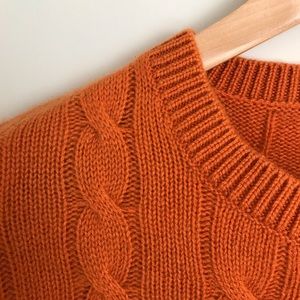 JUDITH and CHARLES 100% Cashmere Cable Knit Classic Crew Neck, Size Large